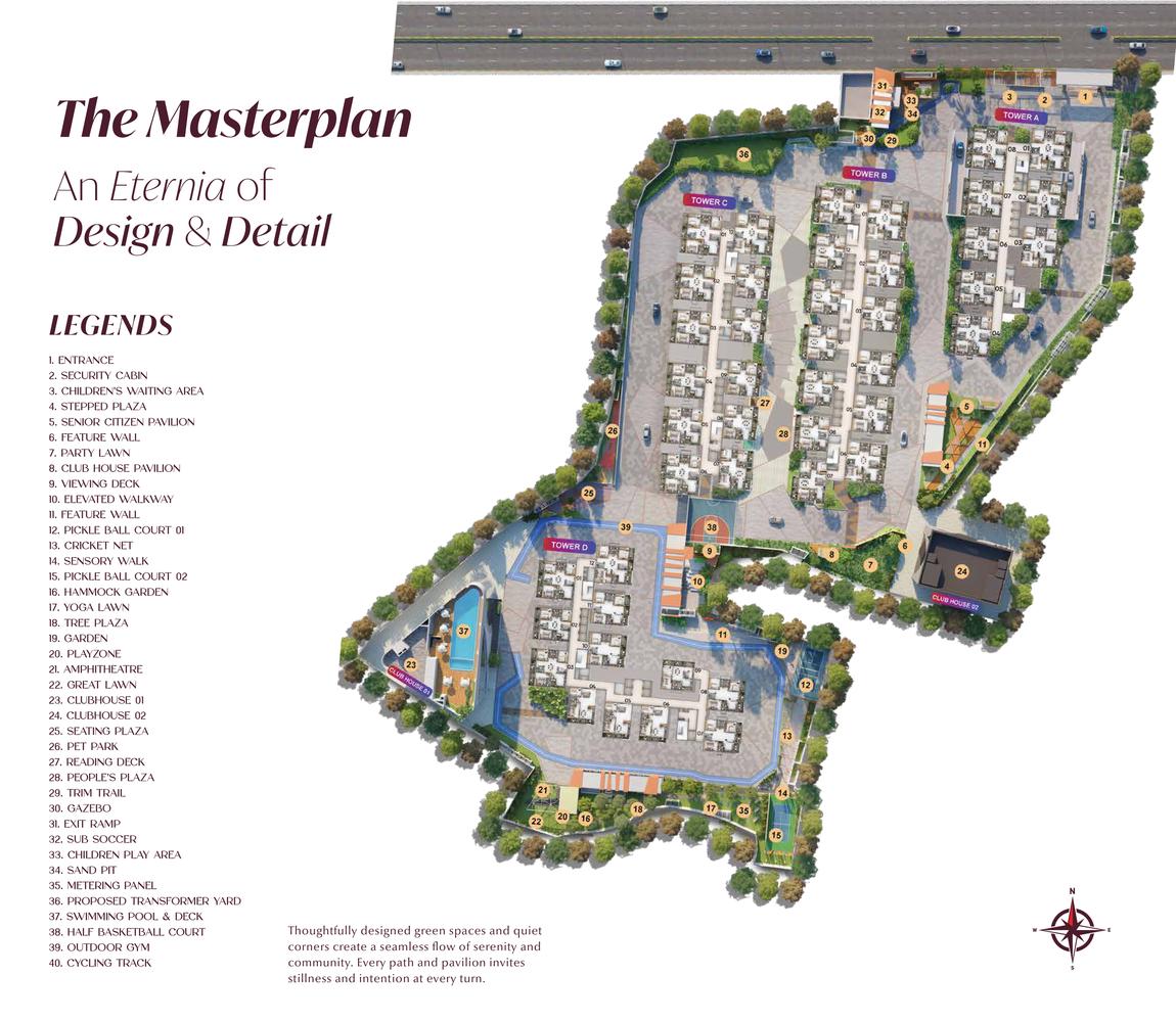 Candeur Eternia Master Plan - 7 acre gated community layout Bachupally Hyderabad
