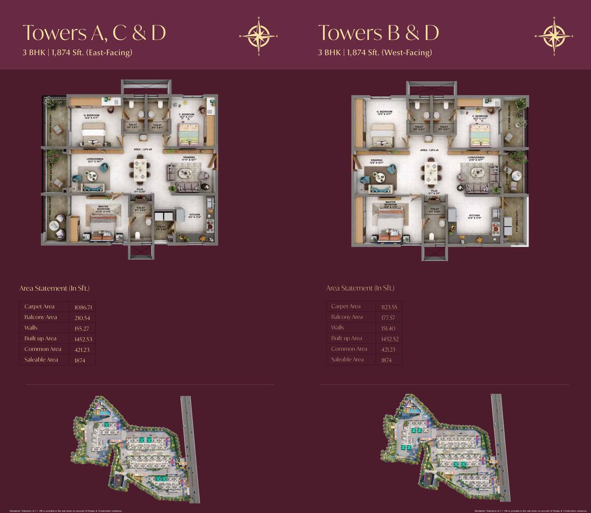 Candeur Eternia 3 BHK 1874 sqft floor plan