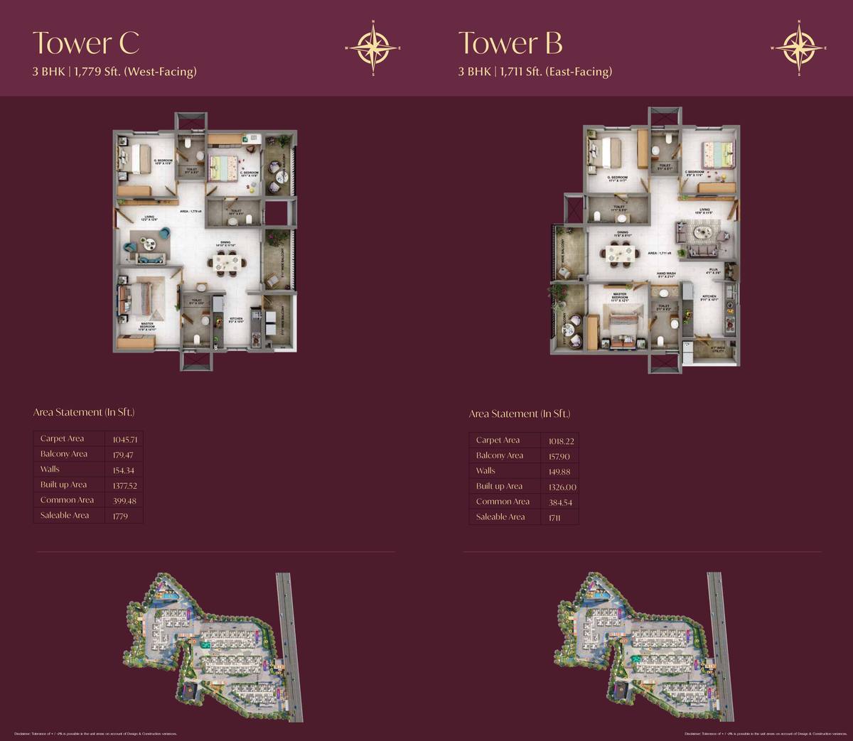 Candeur Eternia 3 BHK 1799 sqft floor plan